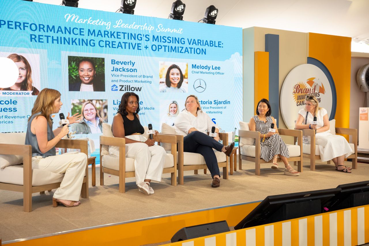 Panel discussion on marketing strategy at Brand Innovators Cannes 2026.