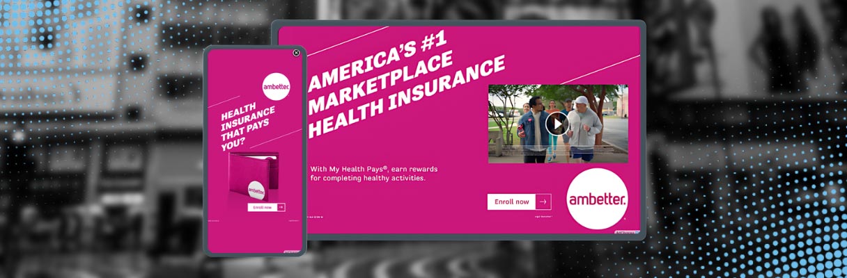 Ambetter health insurance ad displayed across mobile and digital billboard